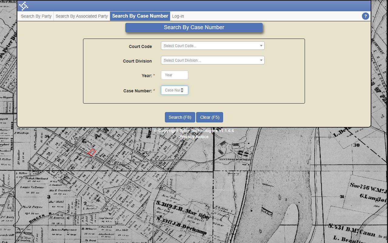 Whitfield County court records case-number search form